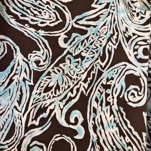 TALBOTS ~ Dressy Lined Cropped Pants~ Paisley Print ~ Silk Blend ~ Size 12 P